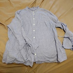 blue button down blouse